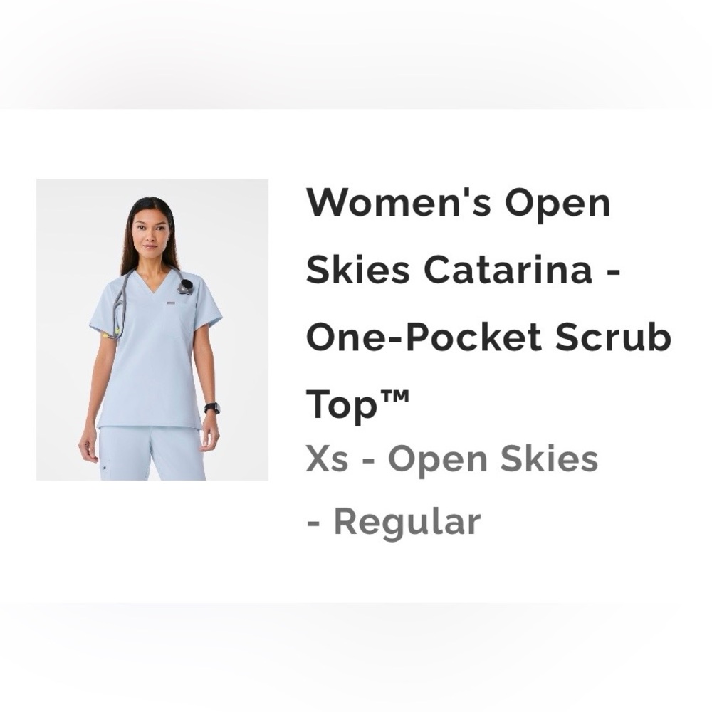 Figs Open Skies (Light Blue) Catarina Scrub Top and Zamora jogger pants